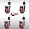 Service Caster 4'' SS Red Poly Swivel 1-7/8'' Expanding Stem Caster Set Total Lock Brake, 4PK SCC-SSEXTTL20S414-PPUB-RED-178-4 - alternate 2